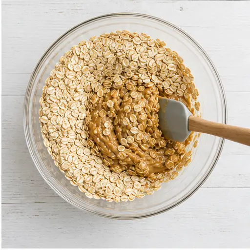Step 2: Adding rolled oats to the mixture