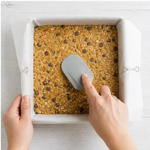 Step 4: Pressing mixture into the pan