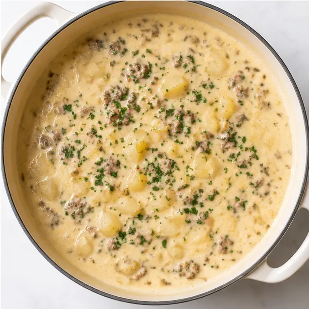 Step 4: Finishing with cream and parsley