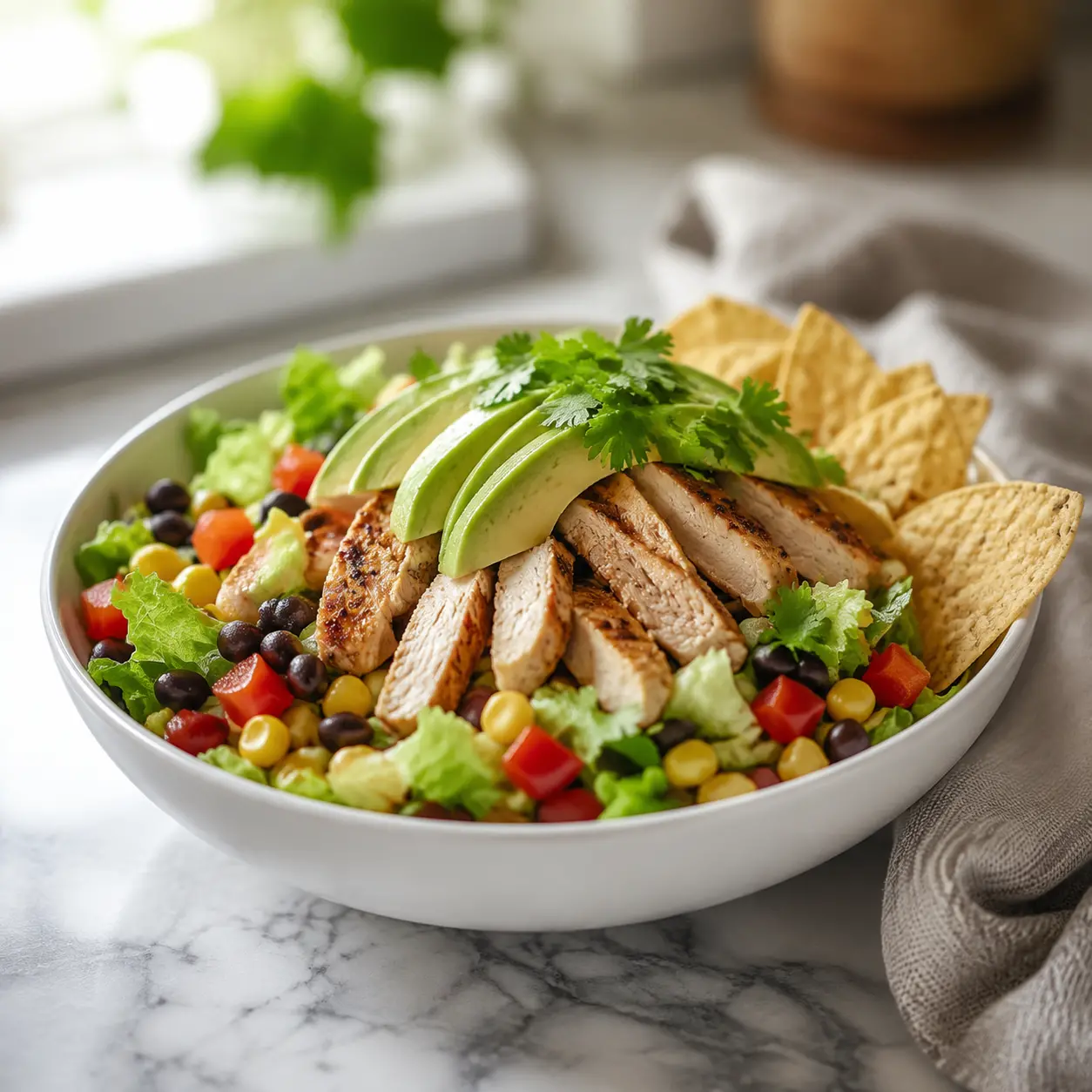 quick southwest chicken salad - final presentation