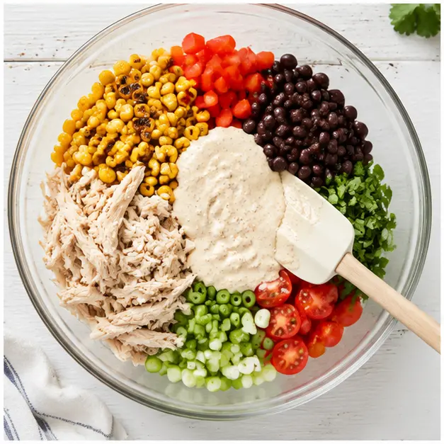 Step 3: Toss all salad ingredients with dressing