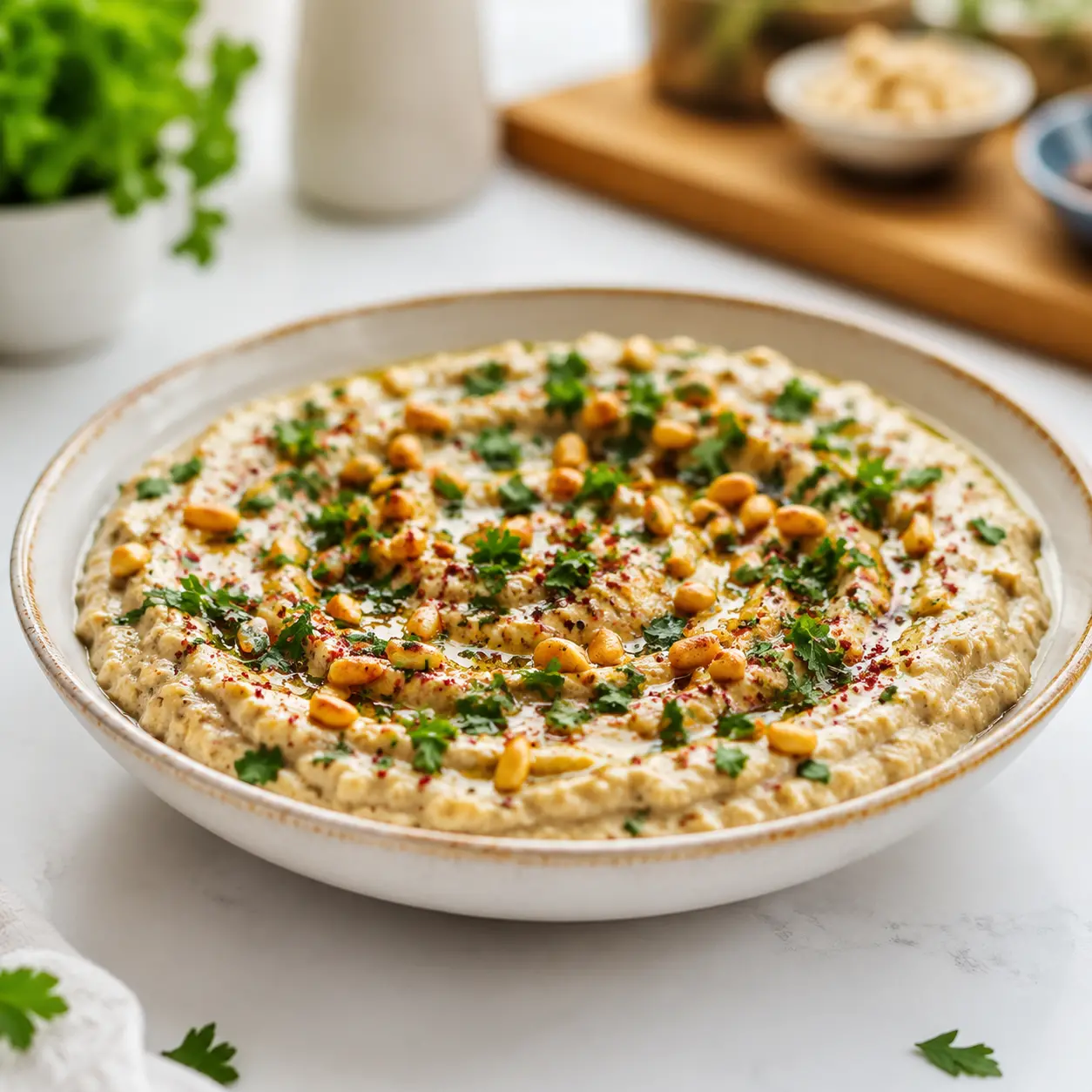 roasted eggplant dip - final presentation