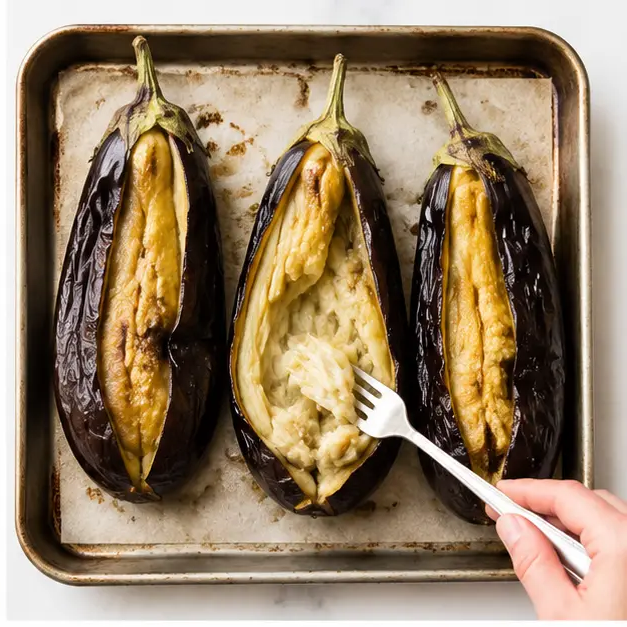 Step 2: Scoop out the soft roasted flesh