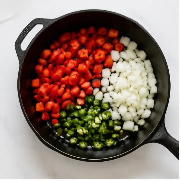 Step 1: Sauté diced vegetables