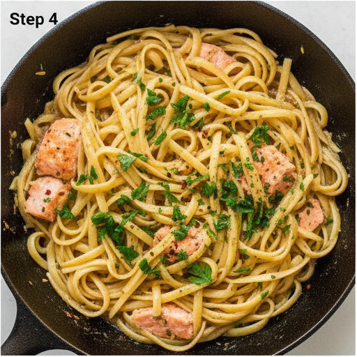 salmon pasta without cream - step 4