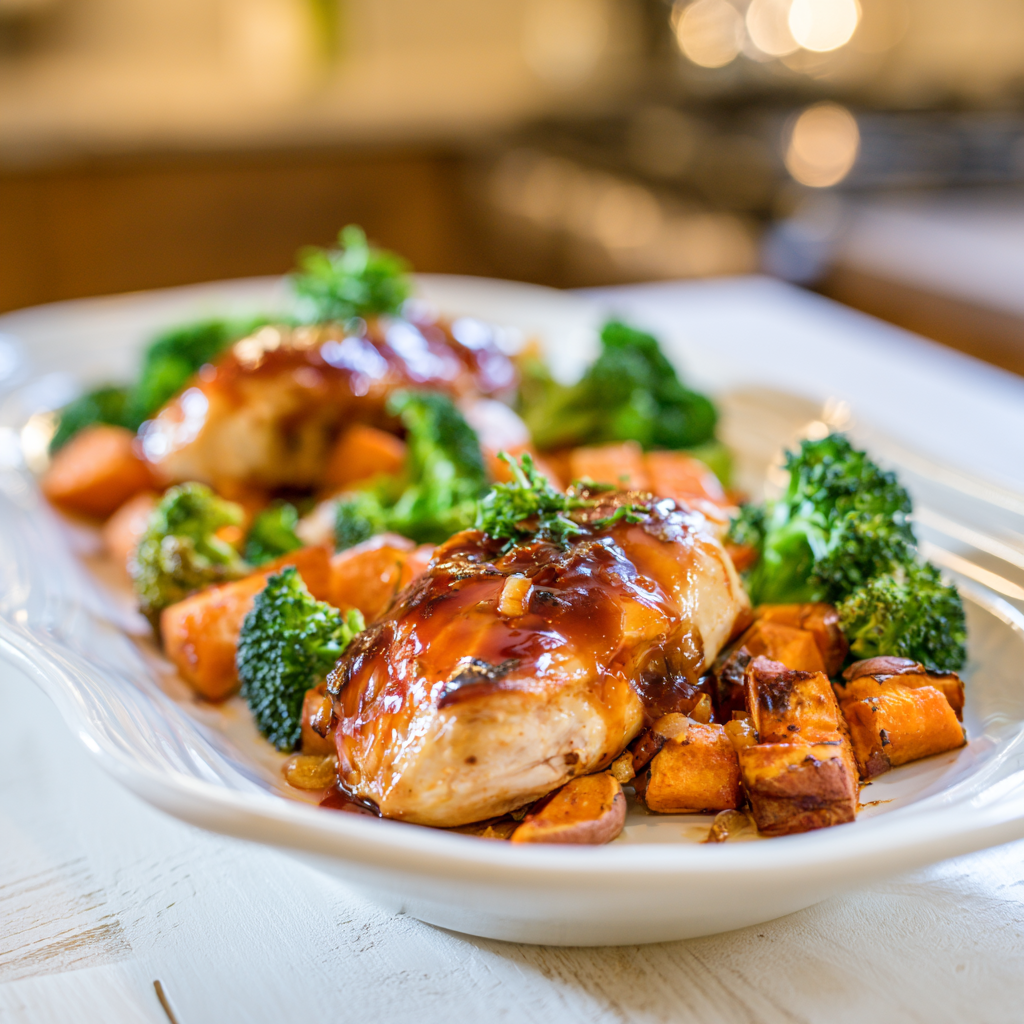 sheet pan bbq chicken - final presentation