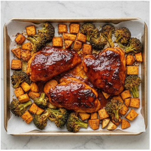 sheet pan bbq chicken - step 4