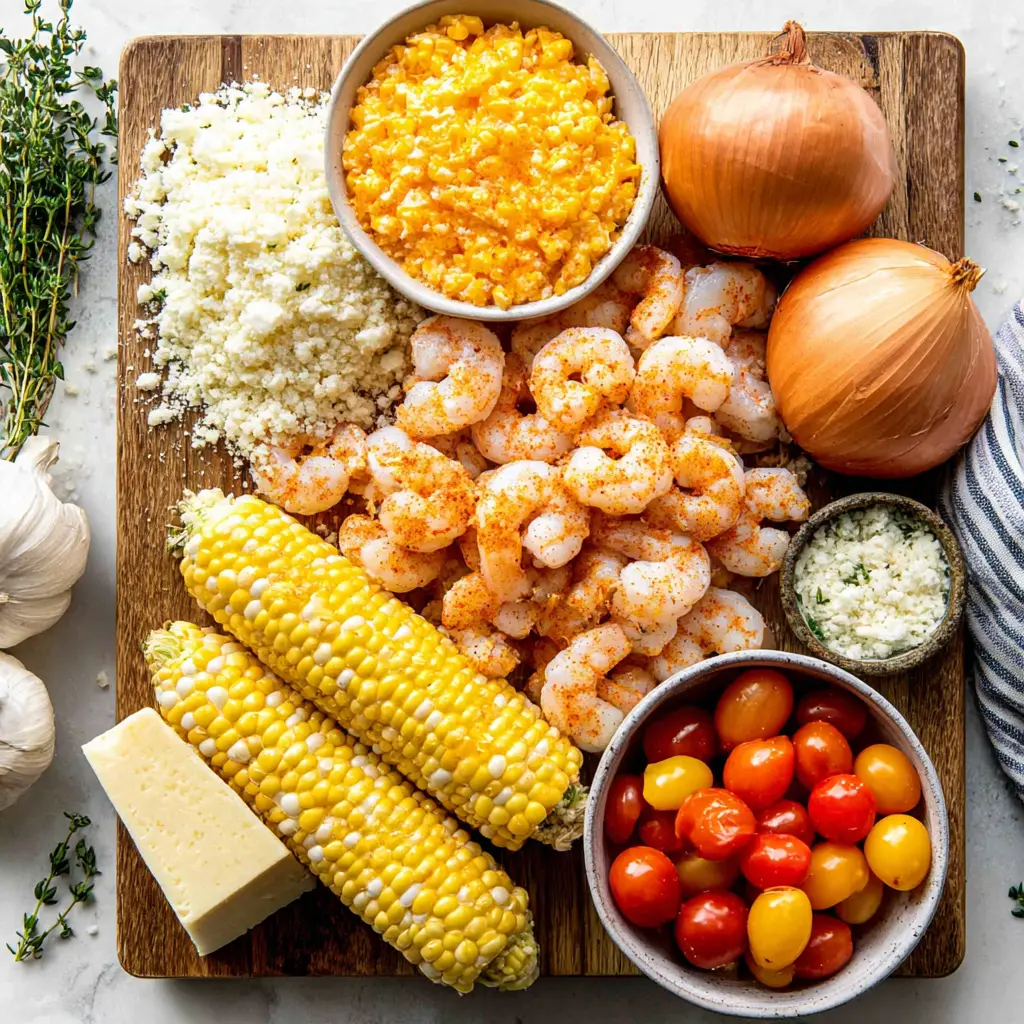 shrimp and grits - main ingredients
