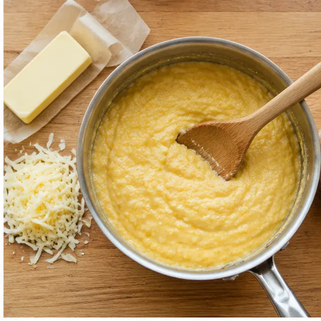 Step 2: Cook creamy grits with cheddar