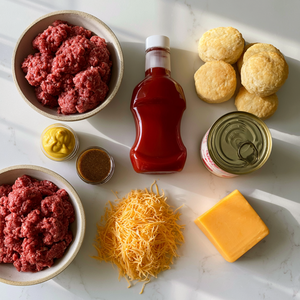 sloppy joe casserole - main ingredients