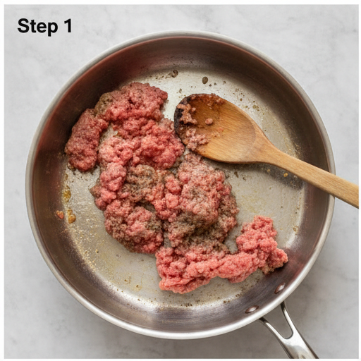 sloppy joe casserole - step 1