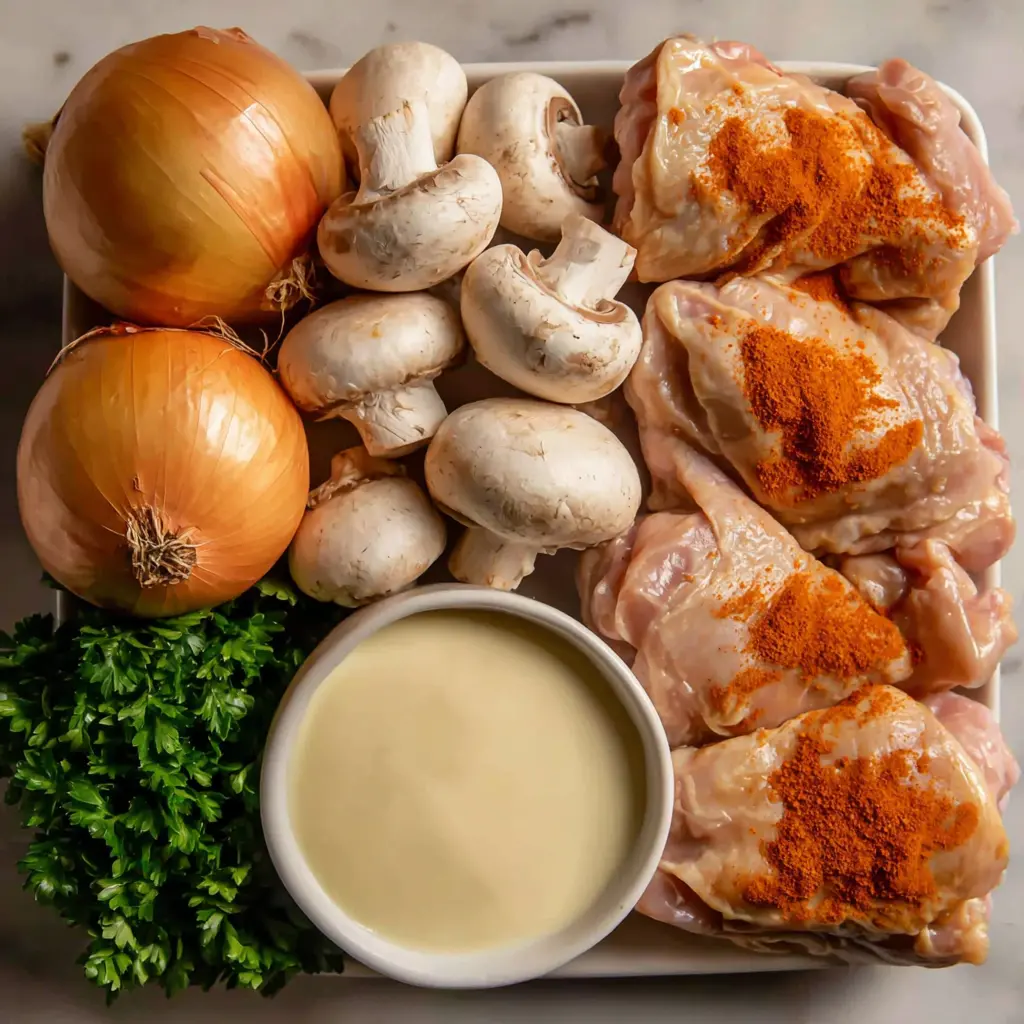 southern smothered chicken - main ingredients