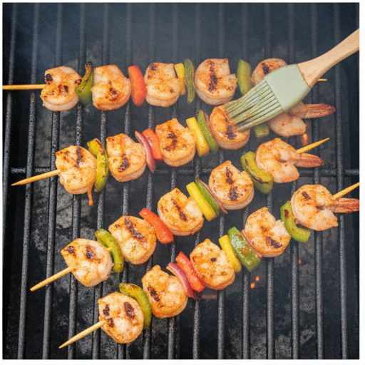 sweet and spicy pineapple shrimp skewers - step 4