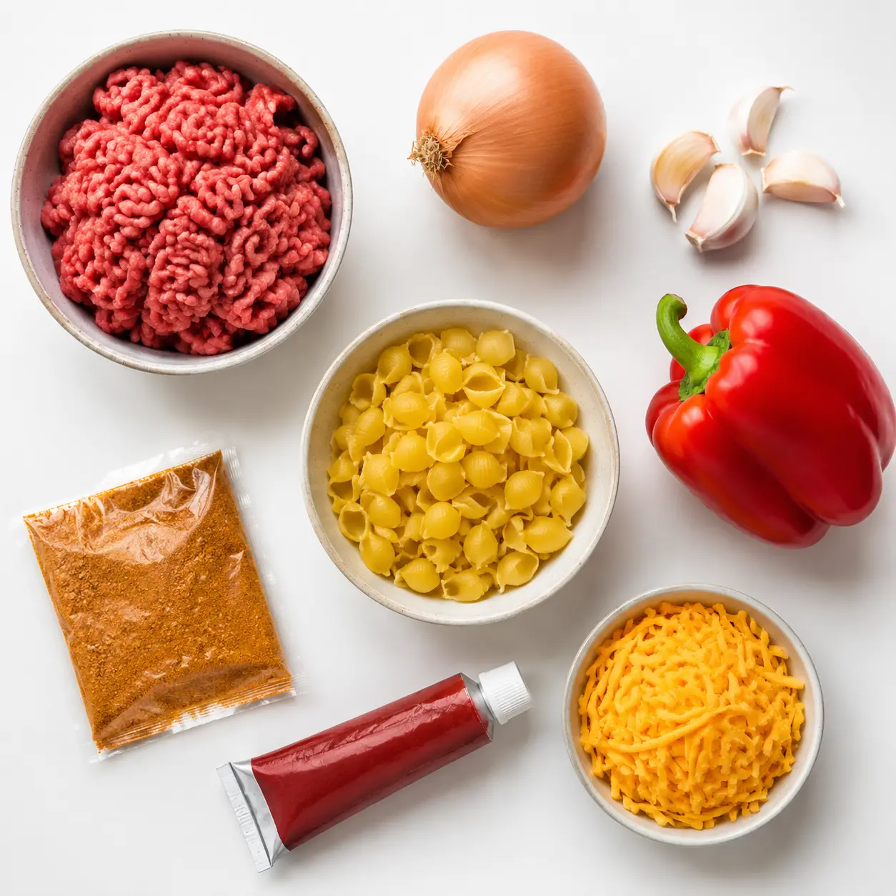 taco pasta - main ingredients