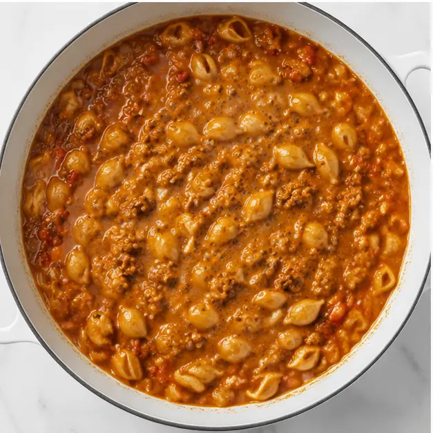 Step 3: Simmering until pasta is tender