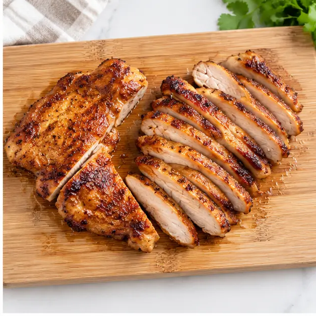 Step 2: Cook chicken until golden brown, then slice thinly