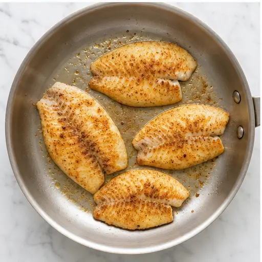 Step 3: Searing tilapia fillets