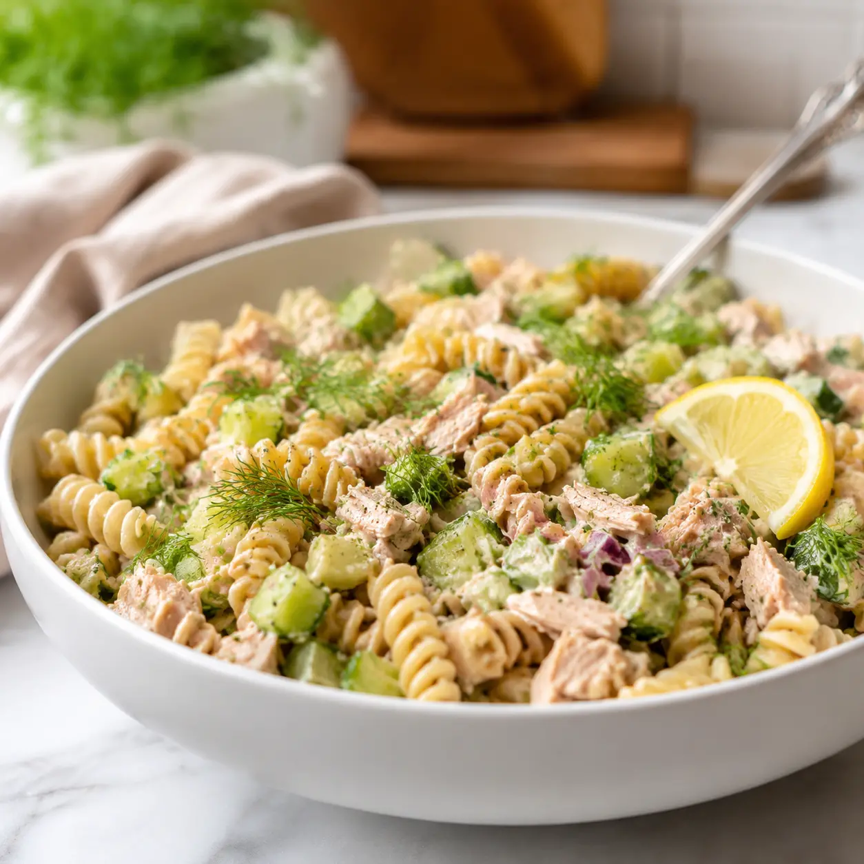 tuna pasta salad - final presentation