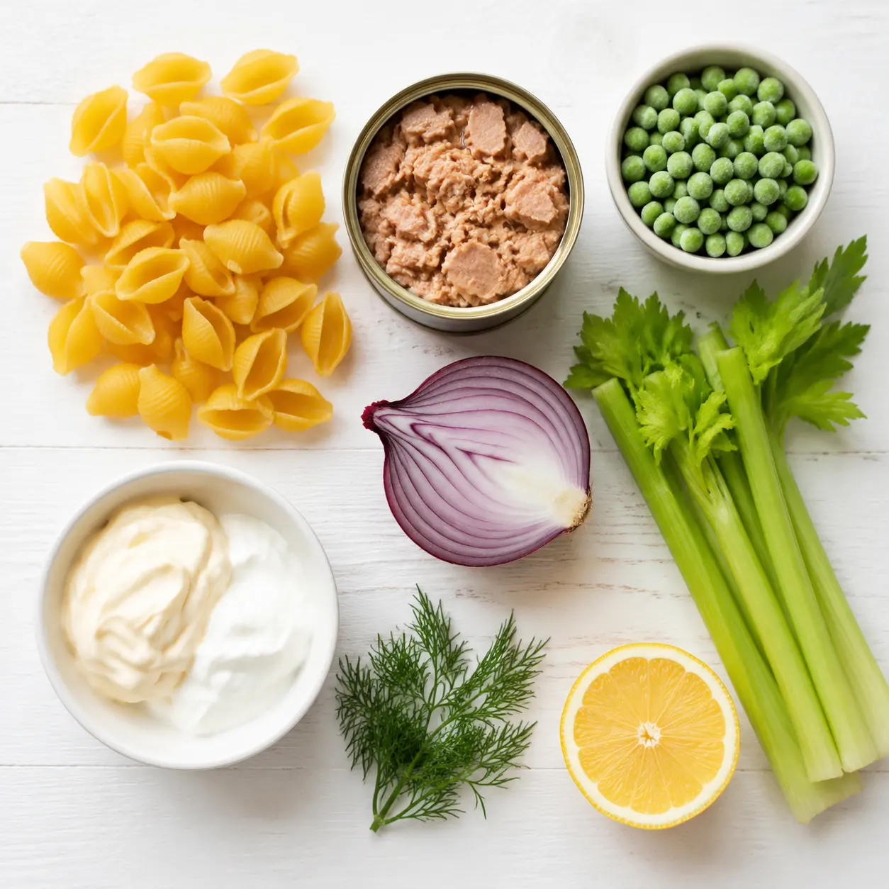 tuna pasta salad - main ingredients