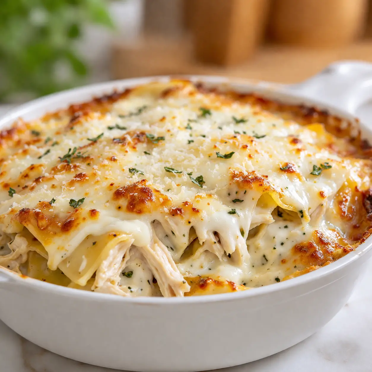 white chicken lasagna - final presentation