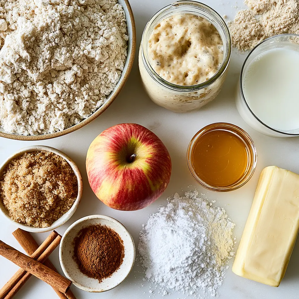 apple fritter focaccia - main ingredients