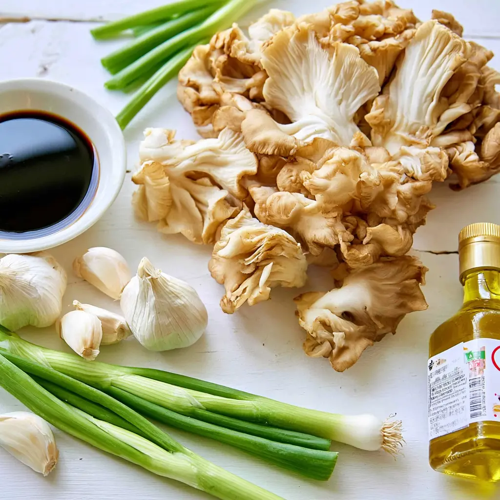 asian sauteed oyster mushrooms - main ingredients
