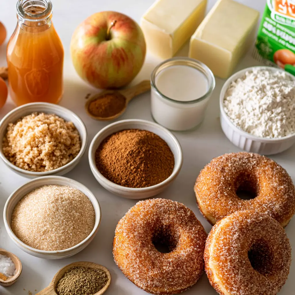 baked apple cider donuts - main ingredients