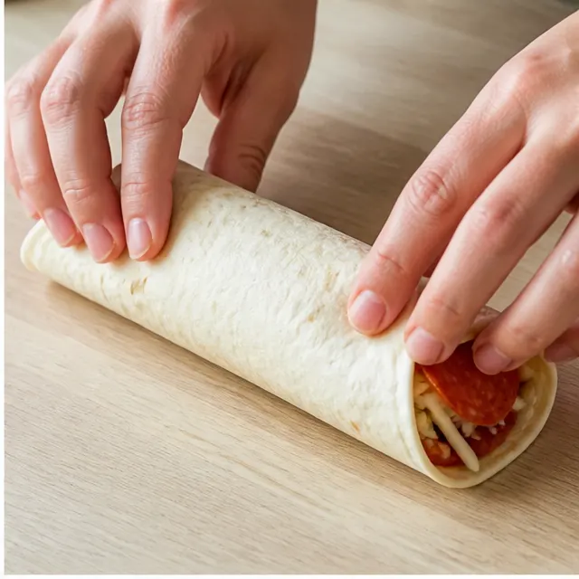 Step 2: Roll each tortilla tightly into a compact wrap