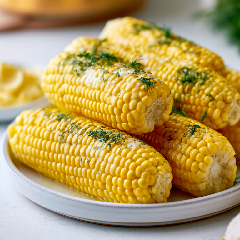boiled corn on the cob - final presentation