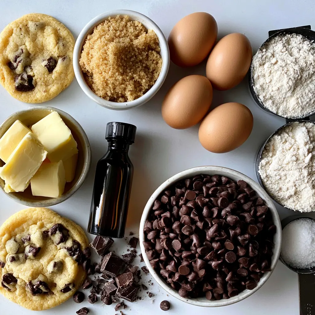 brown butter chocolate chip cookies - main ingredients