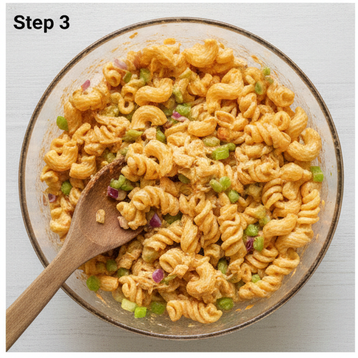 buffalo chicken pasta salad - step 3