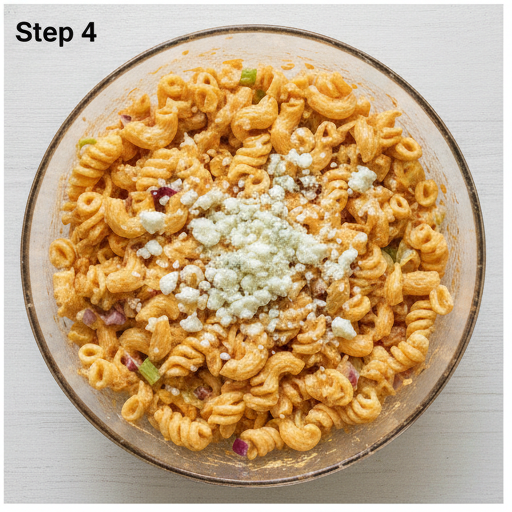 buffalo chicken pasta salad - step 4