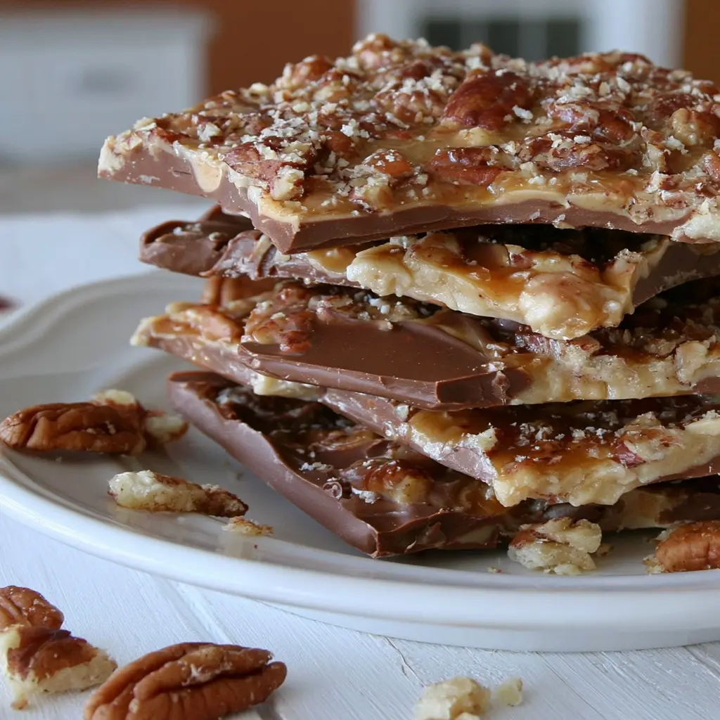 butter pecan toffee bark - final presentation