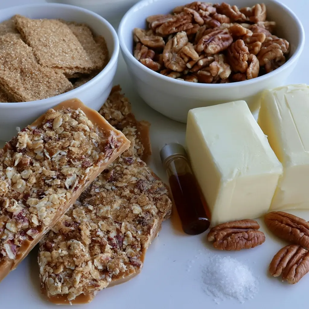butter pecan toffee bark - main ingredients