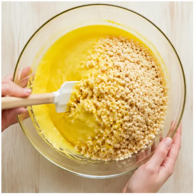 Step 1: Melting yellow marshmallows and butter