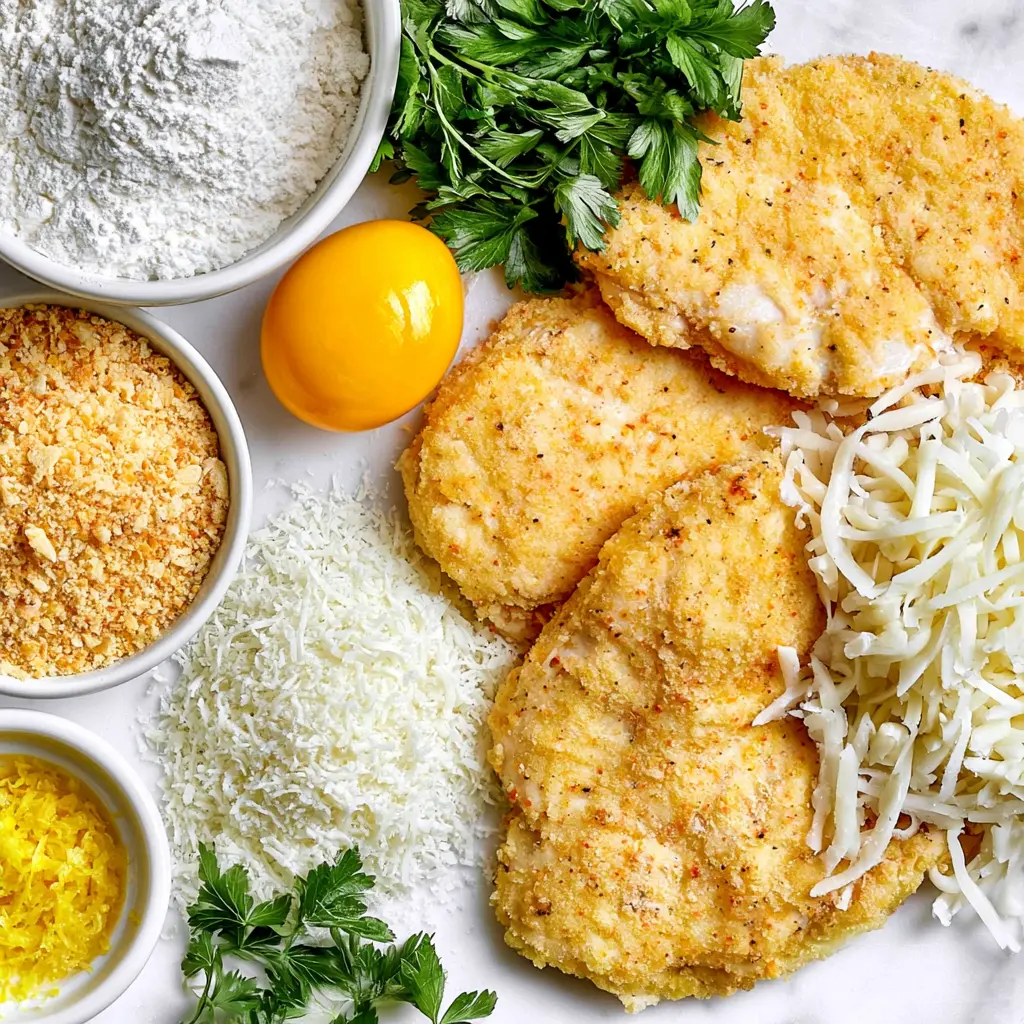 cheesecake factory crusted chicken romano - main ingredients