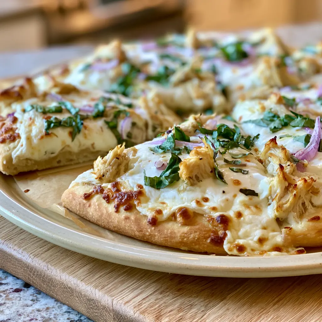 chicken margherita pizza - final presentation