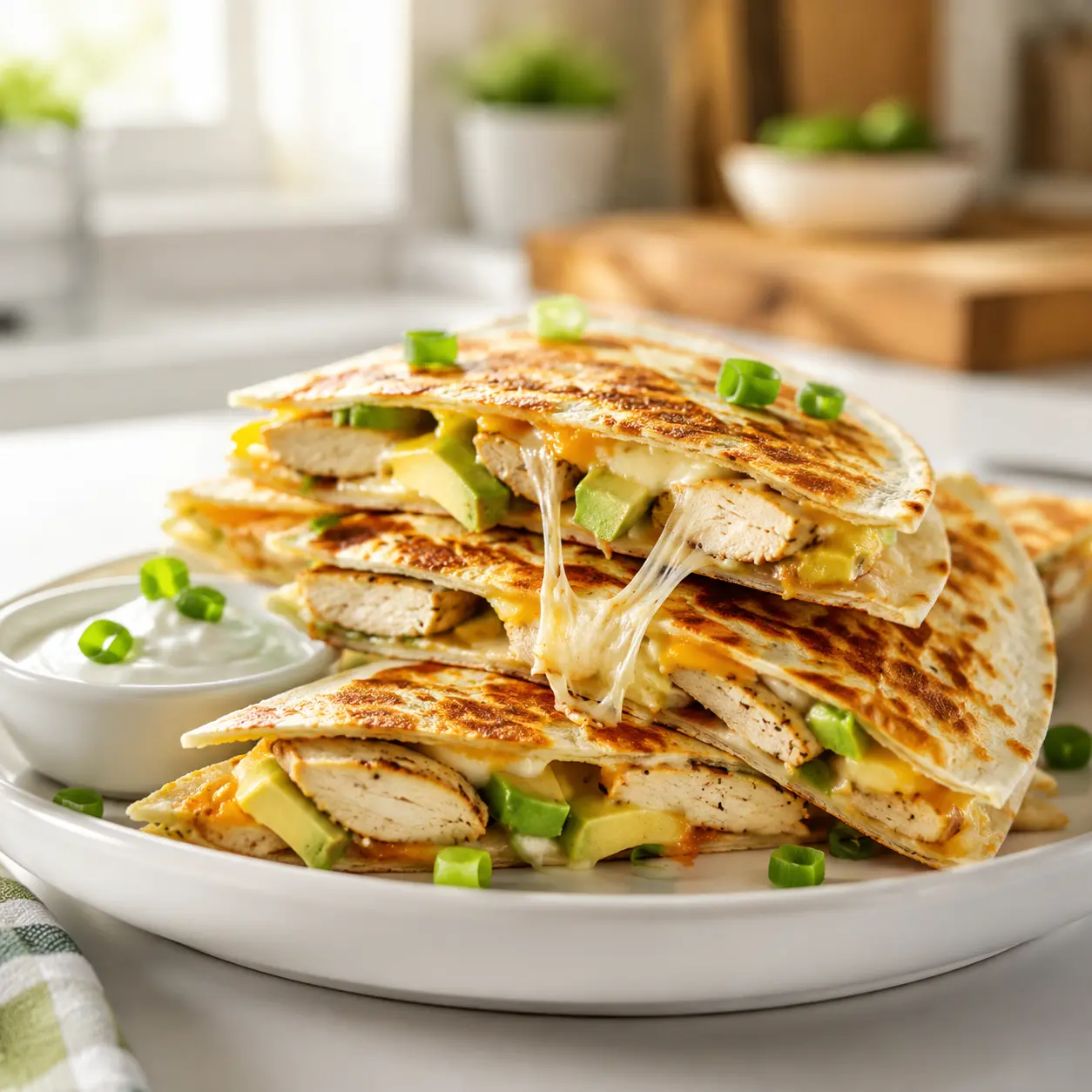 chicken quesadillas - final presentation