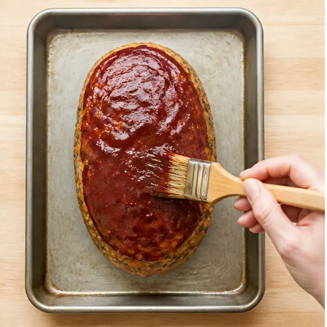 Step 3: Shape into an oval and brush barbecue glaze on top