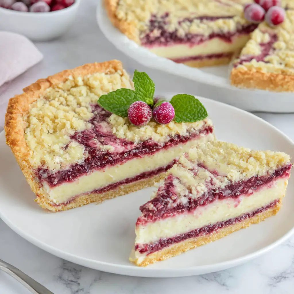 cranberry cheesecake pie - final presentation