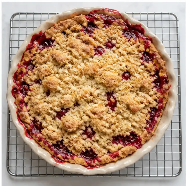 Step 4: Baking the assembled pie until golden and set