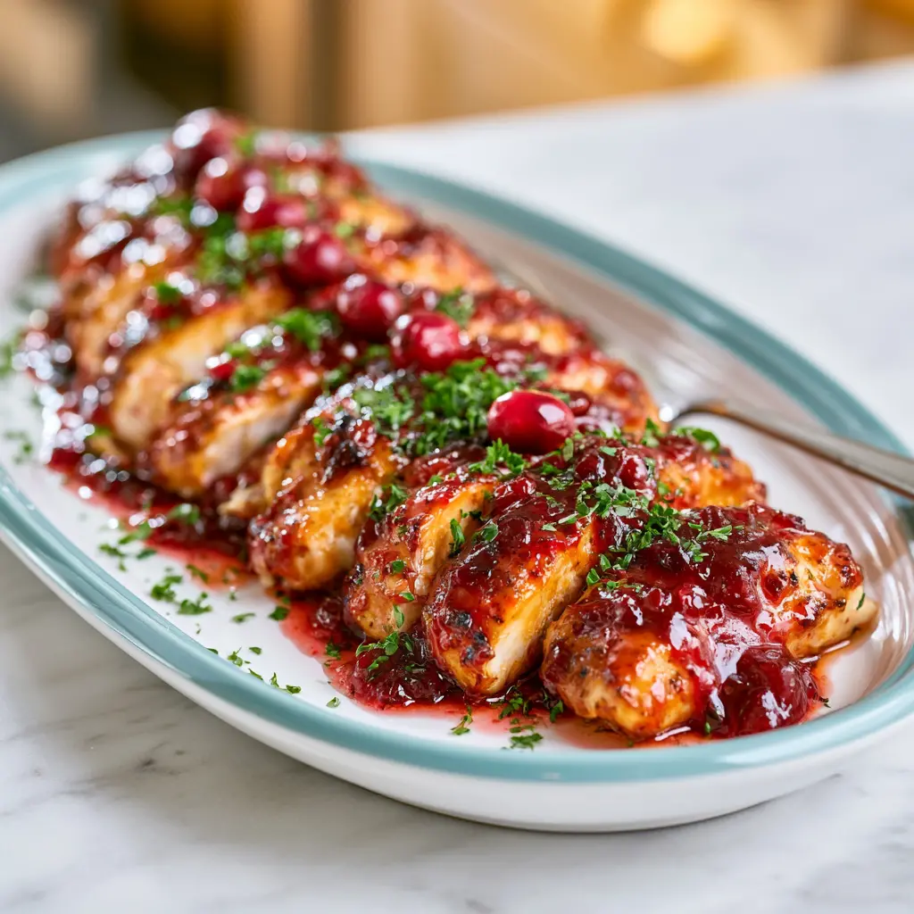 cranberry orange glazed turkey breast - final presentation