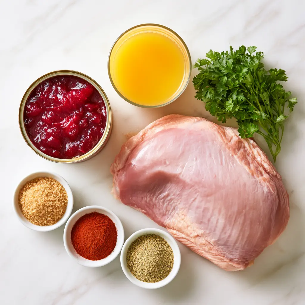 cranberry orange glazed turkey breast - main ingredients