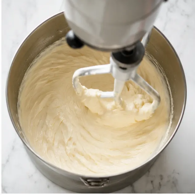 Step 2: Beating cream cheese and sugar until smooth