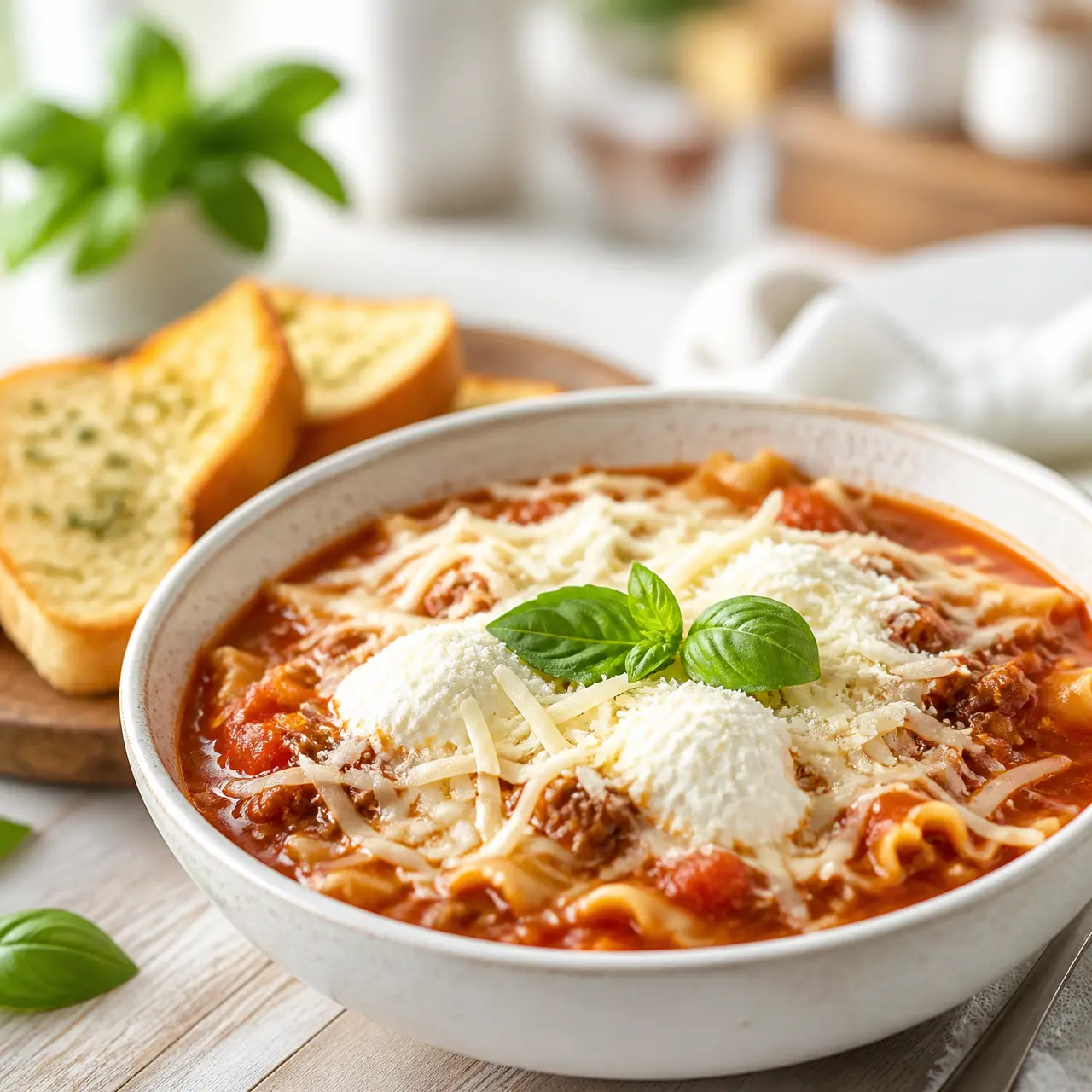 crockpot lasagna soup - final presentation