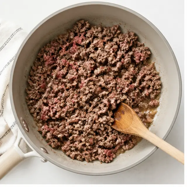 Browning the ground beef