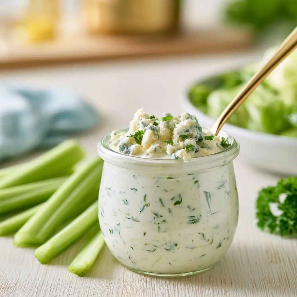 easy blue cheese dressing - final presentation