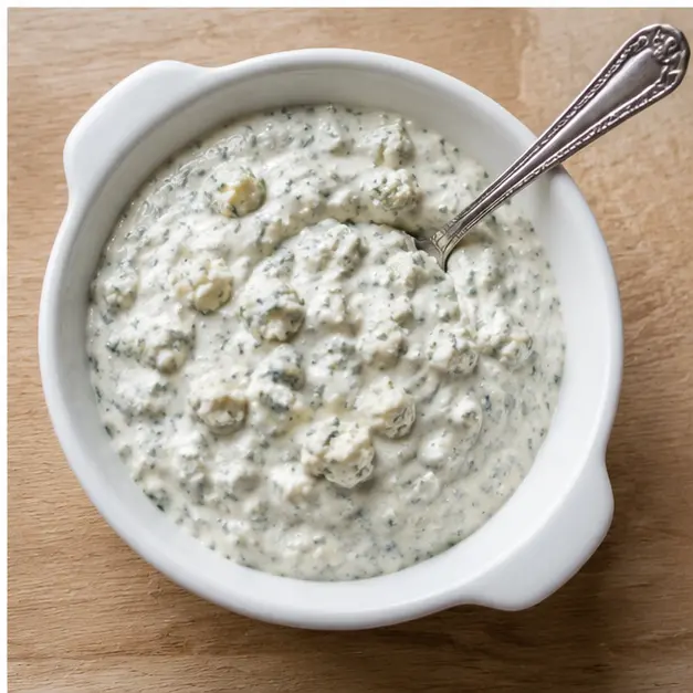 Step 4: Rest, stir, and serve the finished chunky dressing