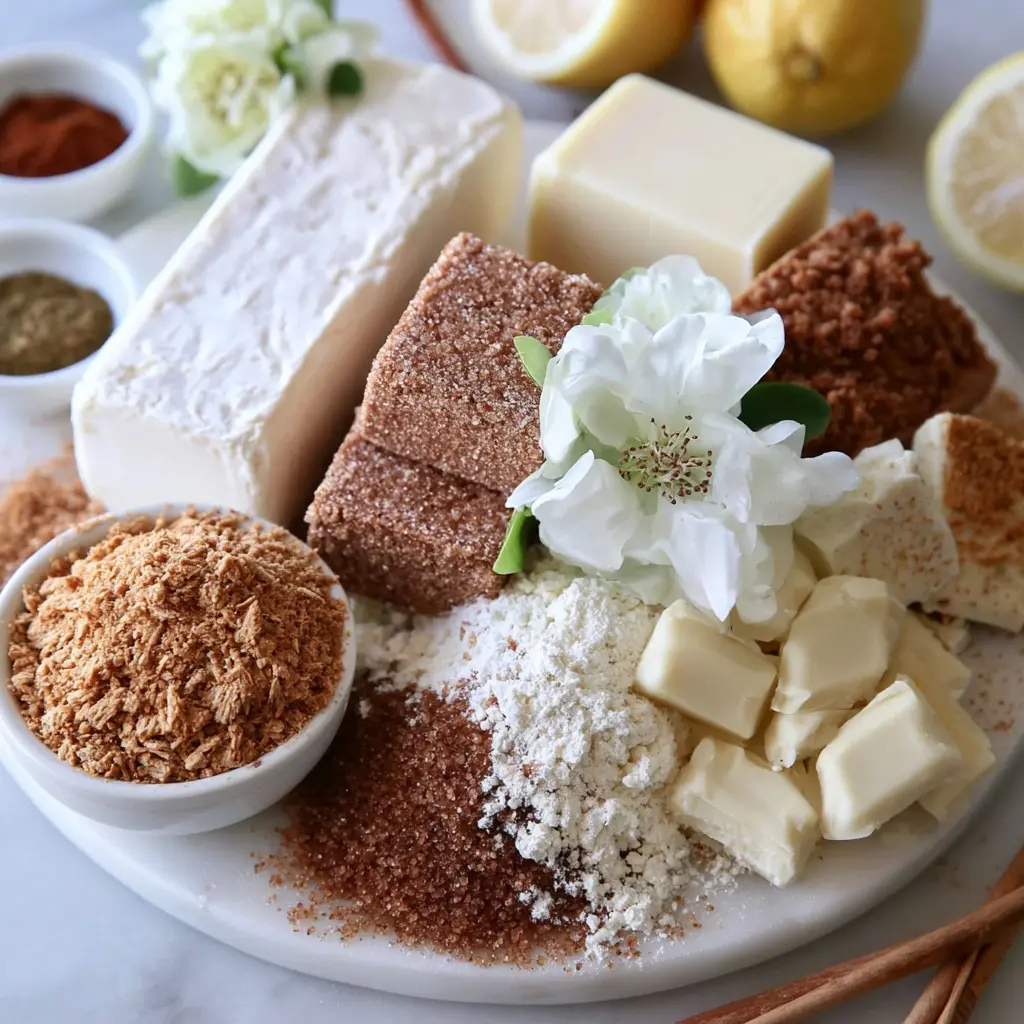 gingerbread cheesecake bars - main ingredients