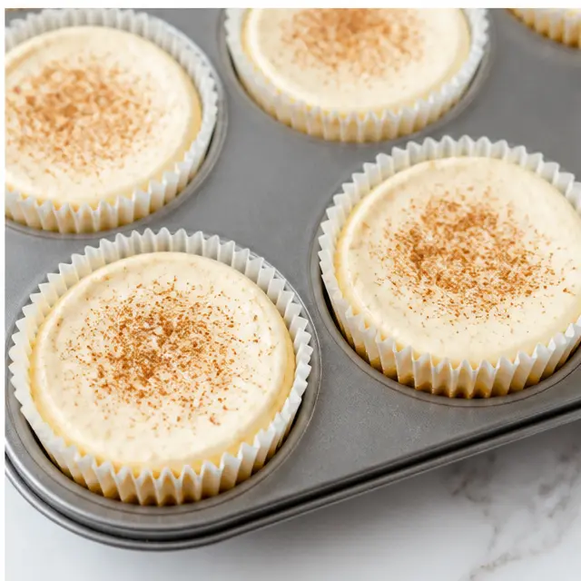 Chilling the filled cheesecake cups until set and creamy